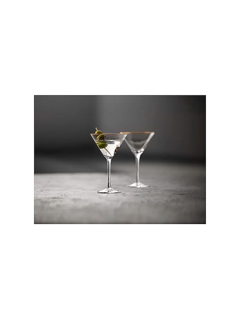 LYNGBY GLAS Nom du produit : Ensemble de verres à martini 4 pièces avec bordure dorée PALERMO 25cl